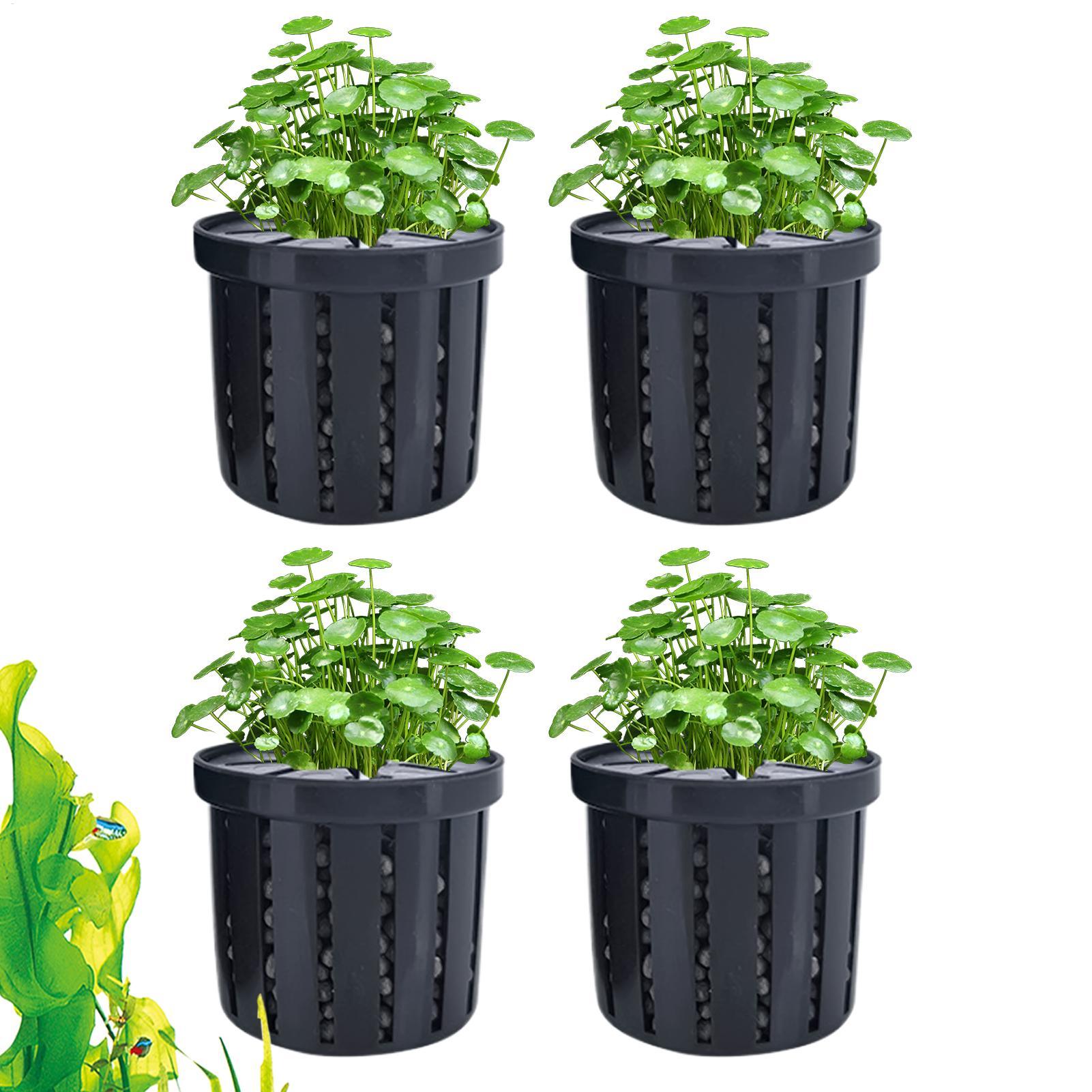 Aquarium Plant Live - 4 Pieces Aquarium Planter Pot with