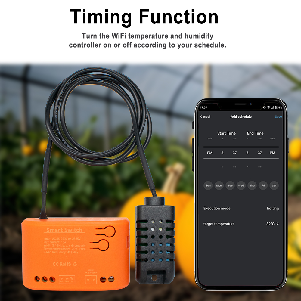 Tuya WiFi Temperature Humidity - Aquarium Plant recension och pris